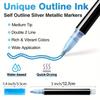 8/12/24/36/48/60 Colors Double Line Outline Highlighter Marker Pens