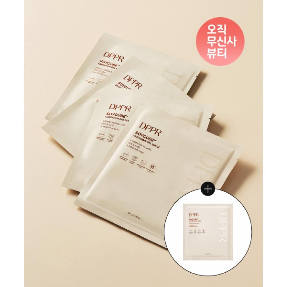 Dppr Soy Cube Exo Repair Soy Milk Gel Mask 4 Sheets  + 1 Free Soy Cube Gel Mask NONE