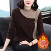 Velvet Base Shirt for Women's Clothing Half High Neck Warm Long Sleeved T-shirt Plus Size Clothes