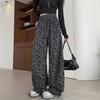 2026 Neuer Stil Damen Leopardenmuster Weite Beine Hoher Bund Lässige Hose