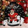 Men's Funny Novelty Christmas Print Button Pullover Hoodie Sweatshirt for Holiday Party