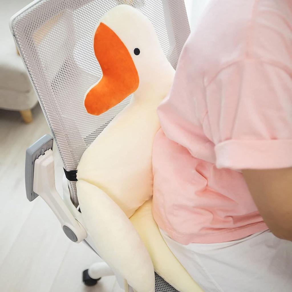 Goose Shaped One Piece Cushion,Chair Cushions, Soft Comfortable Strap Design Home Cushion for Students Office Backrest Chair Plush Desk (grey), Chair