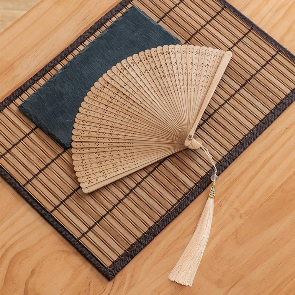Chinese Style Japanese Classical Folding Fan Black Ancient Style Women's Folding Fan Portable Handmade Hand Fans Home Decoration