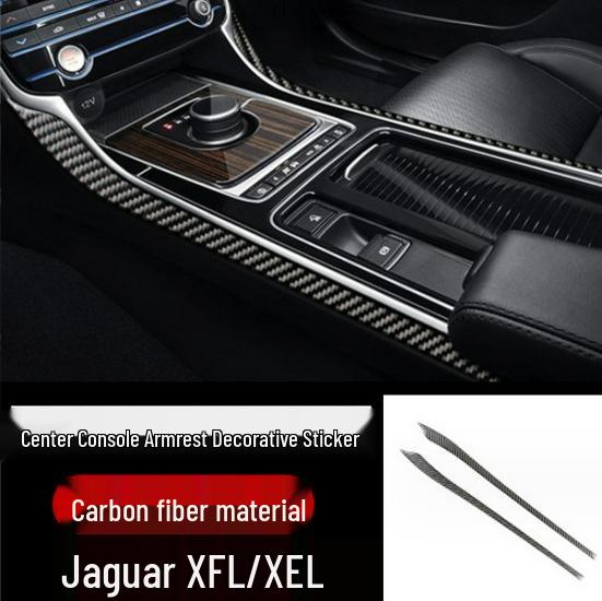 Jaguar F-PACE Carbon Fiber Interior Console & Cup Holder Decorative Sticker