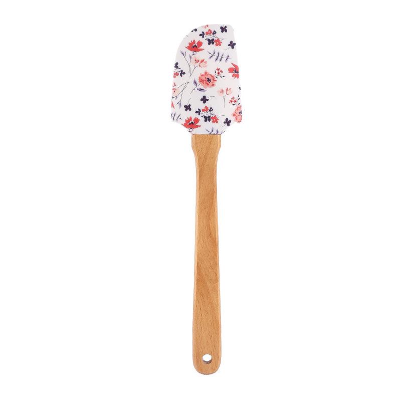 Christmas Series Cake Cream Spatula Wooden Handle Silicone Pastry Scraper Non-Stick Butter Batter Mixer Kitchen Baking Tools