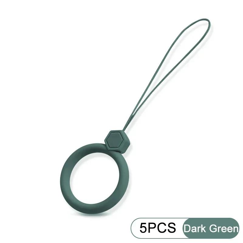 Silicone Wrist Strap Lanyard Mobile Phone Hanging Rope Finger Ring Anti-lost Straps Phone Lanyard For iPhone 16 Pro Max Samsung