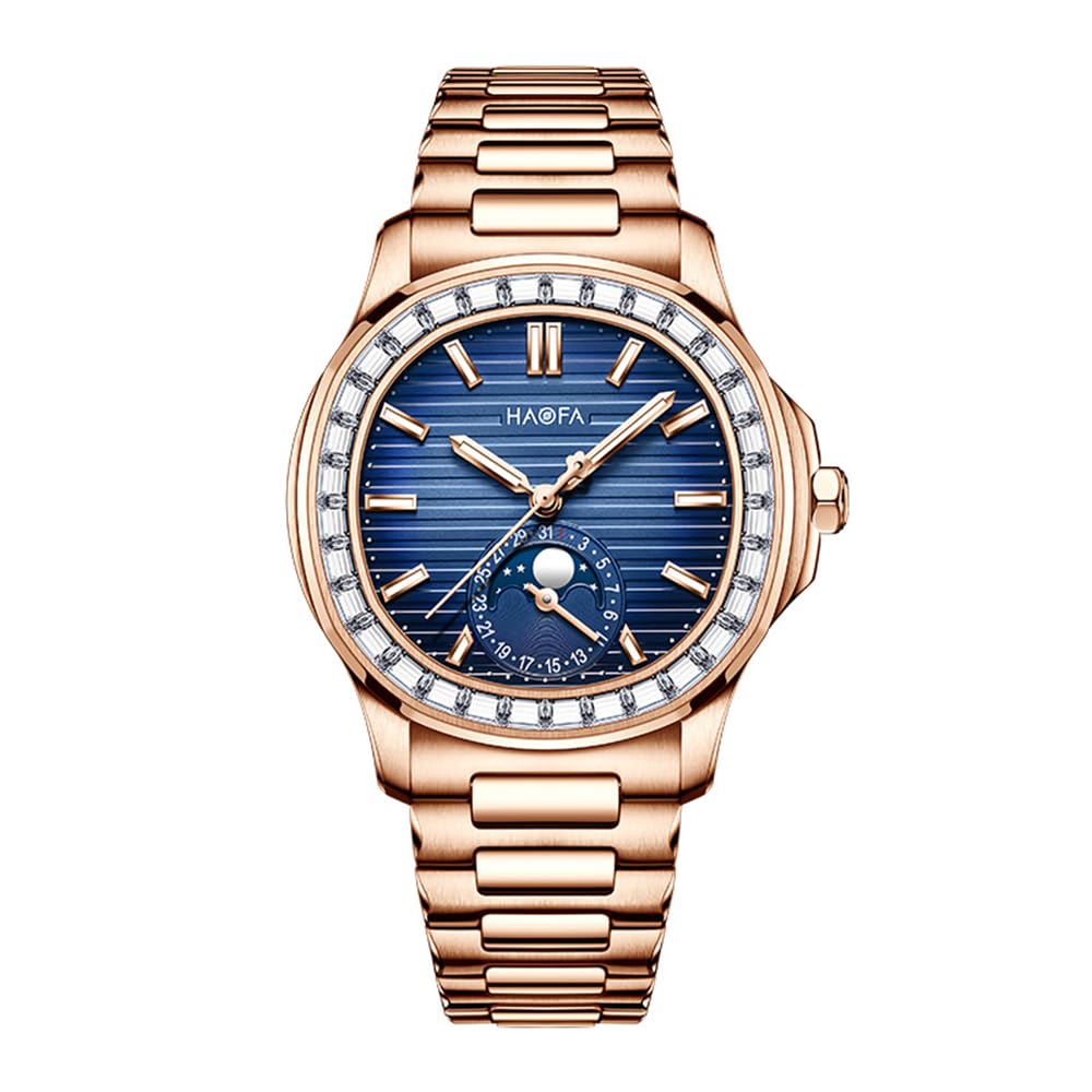 

HAOFA Watch Automatic Mechanical Watch Moon Phase Diamond Bezel Business Fashion Gift Men s Men s Men s