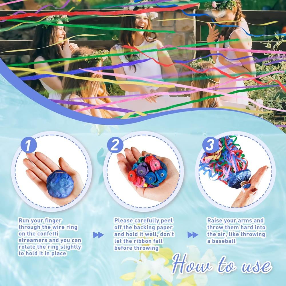 10 buc Confetti Streamer de aruncat cu mâna Amestec 5 culori Confetti Poppers fără mizerie Confetti de petrecere Streamere fără mizerie Streamere colorate de aruncat cu mâna ușor de curățat