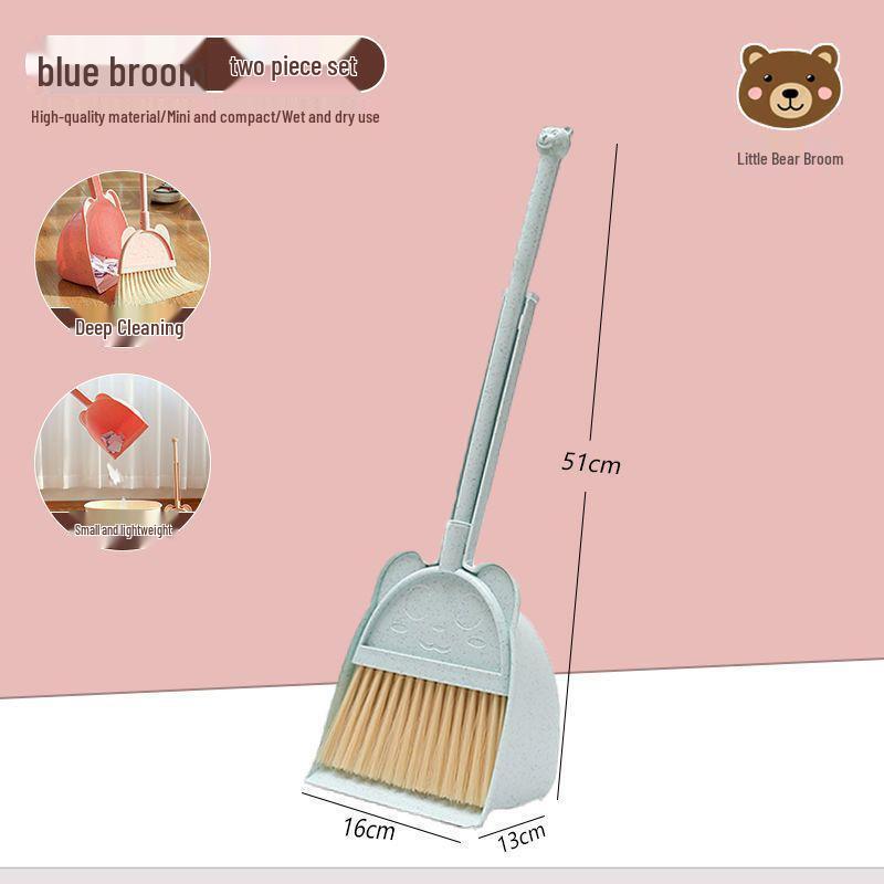 Kids' Mini Broom and Dustpan Set: Baby-Friendly Toy for Sweeping and Mopping