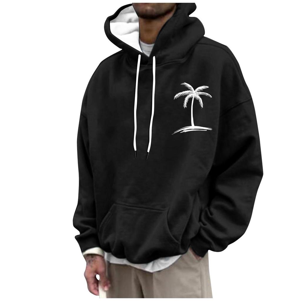 Men's Hooded Print Pattern Fashion Loose Men's And Women's Long Sleeve Hooded Sweatshirt