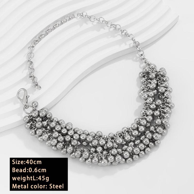 European and American Heavy Industry Metal Beads Exaggerated Necklace For 2026 Women s Fashion Jewelry Party Unusual Accessories