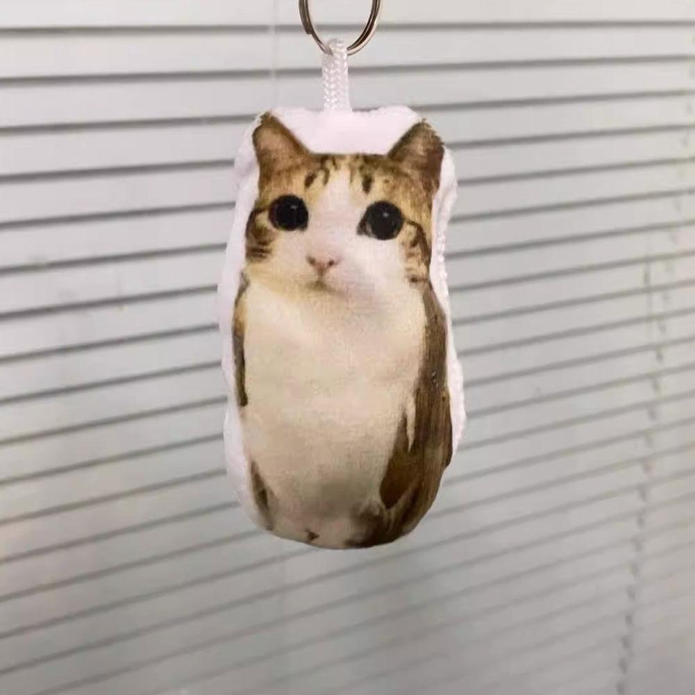 German Kitten Voice Cat Keychain Sound Hanging Decompression Reverses Plush Pendant With Sound Cute Pet Gift Voice Keyring Toy