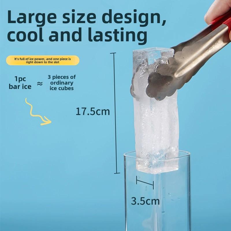 4 Grid Giant Silicone Ice Cubes Long Strip Square Whiskey Ice Tray Mold Non-toxic Durable Large Ice Mold Barware Cocktail Tools 6