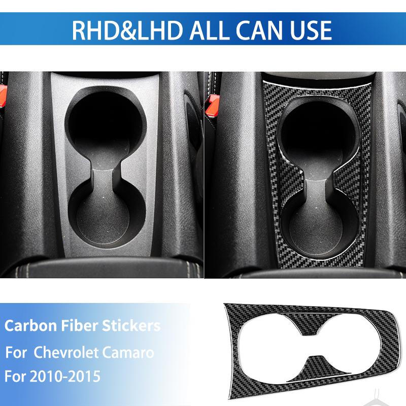 

Держатель чашки для воды из углеродного волокна, наклейка, аксессуары, Стайлинговое украшение для Chevrolet Camaro 2010 2011 2012 2013 2014 чёрный