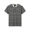 Paper Crane Men Stripes Short Sleeve Summer Fashion Baseball Collar Half Sleeve Lightweight Stretch T-shirt Classic Stripes Tops