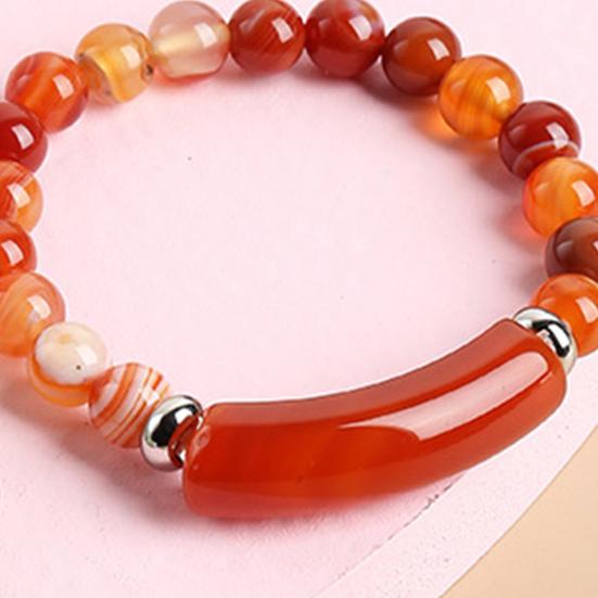 Women Bracelet 8mm Round Beads Natural Stones Elegant Pink Faux Crystal Bridge Ladies Bracelet Fashion Jewelry