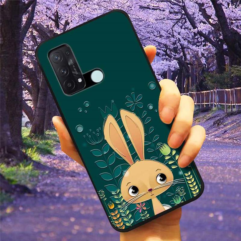 For OPPO Reno 5A 3A 7A Case 3D Relief Cartoon Silicone Back Cover for Oppo Reno7 A Reno3A Reno5A Cases Emboss Soft Cute A54 5G