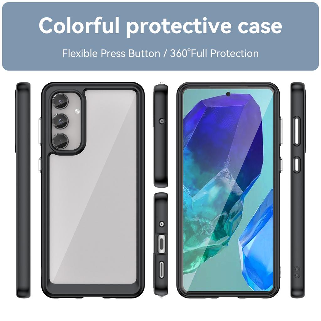 For Samsung Galaxy M55 5G/C55 5G/F55 5G Case TPU Frame Clear Acrylic Protective Phone Cover