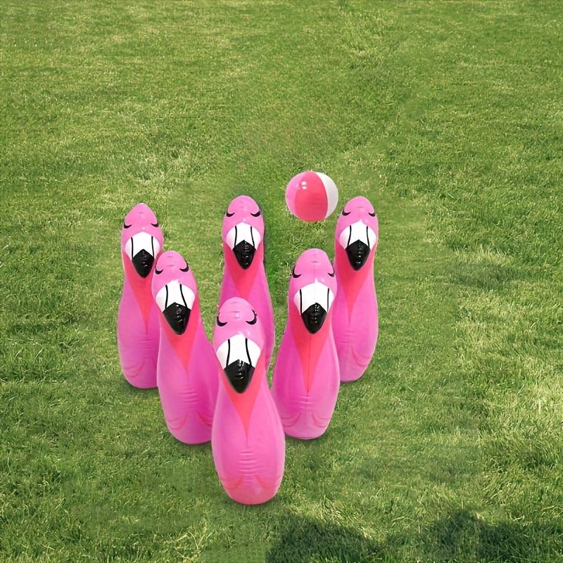

Надувной боулинг-набор на тему гигантских фламинго Премиум ПВХ игра для газона для вечеринок для взрослых Тимбилдинг Фестивали в помещении и на открытом воздухе розовый