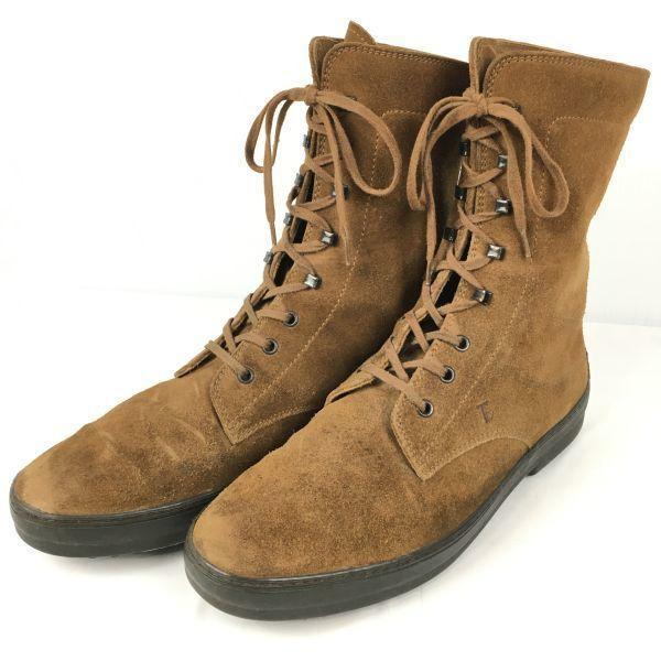 TOD’S Middle Boots Size 42 26.0-26.5 Brown Nubuck Suede Leather(USED)