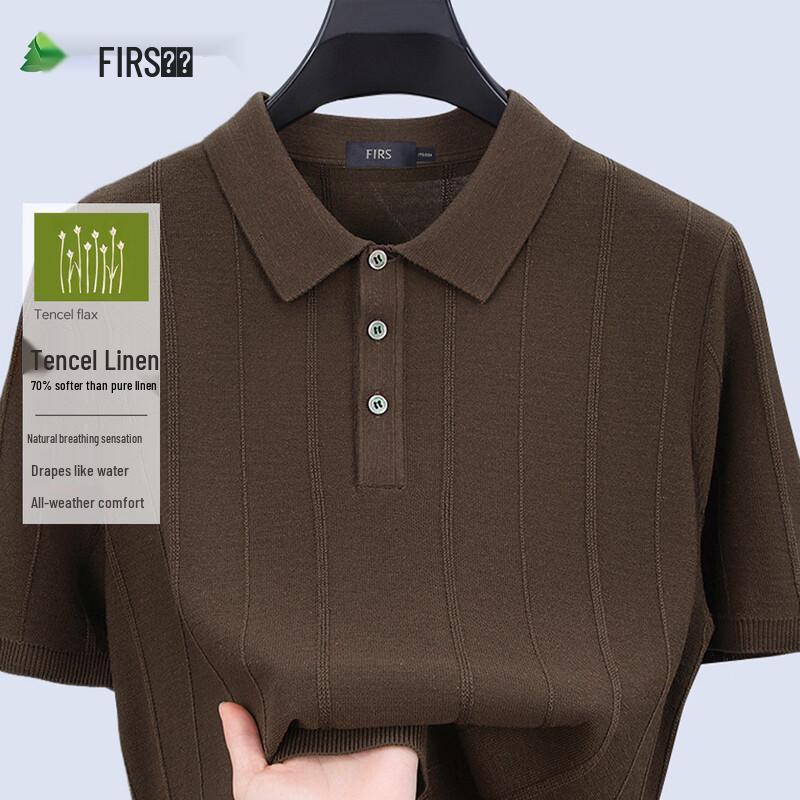 FIRS Tencel Linen Blend Business Casual Polo Shirt L