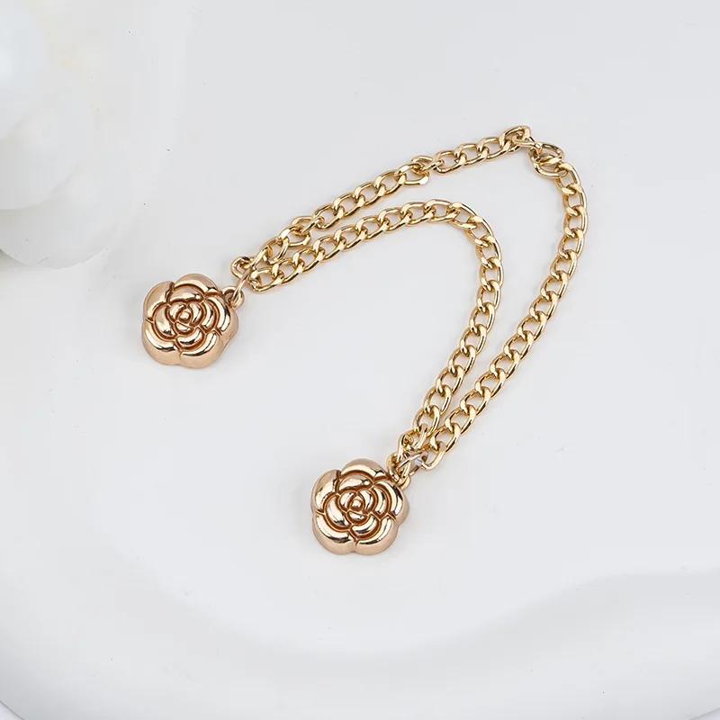 1Pc Multi-Function Magnetic Clothing Clip with Chain Metal Buttons Clip Clothes Scarf Trouser Legs Cuff Fixing Magnet Pin Decor