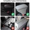 Center Console Cover Universal Armrest Cover with 2 Storage Bags Leather Car Middle Console Cover Arm Rest Cover for Car Interior Accessories