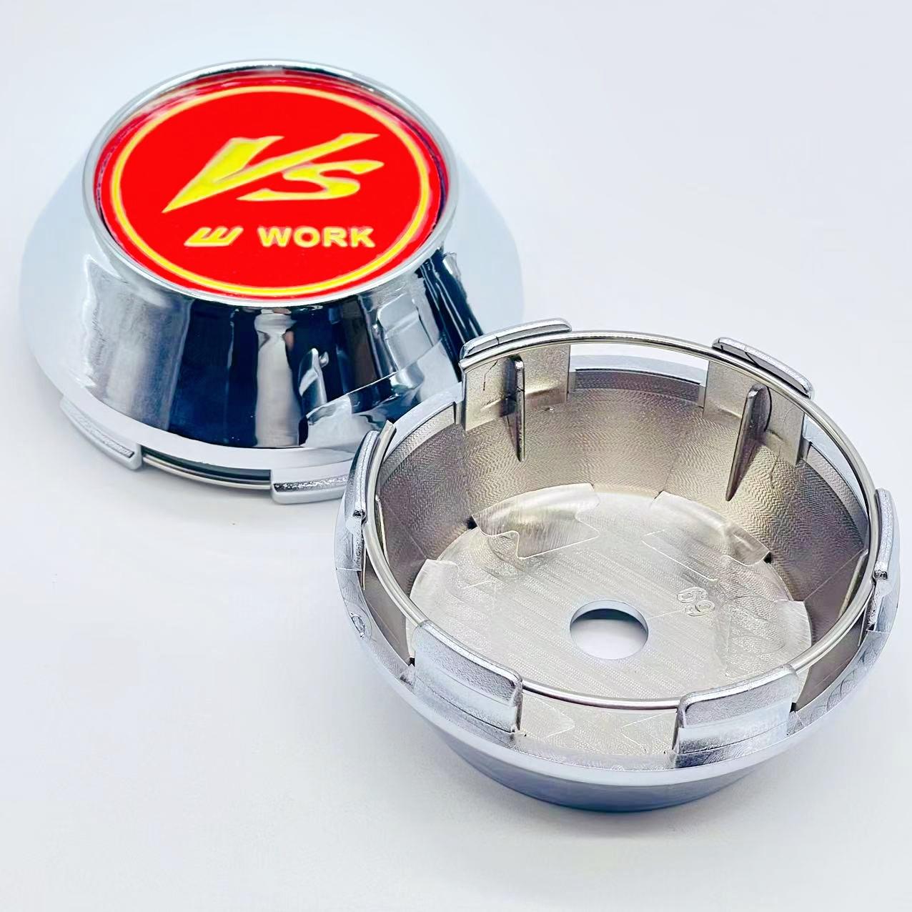

4pcs/lot 60mm 64mm 65mm 68mm 69mm Car emblem Wheel hub Center Cap For VS W work Badge covers sticker Decals Styling accessories 4pcs VS W work&60mm High Cap
