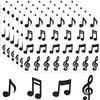 20sheets Music Note Stickers Glitter Black Music Labels for Notebook Laptop