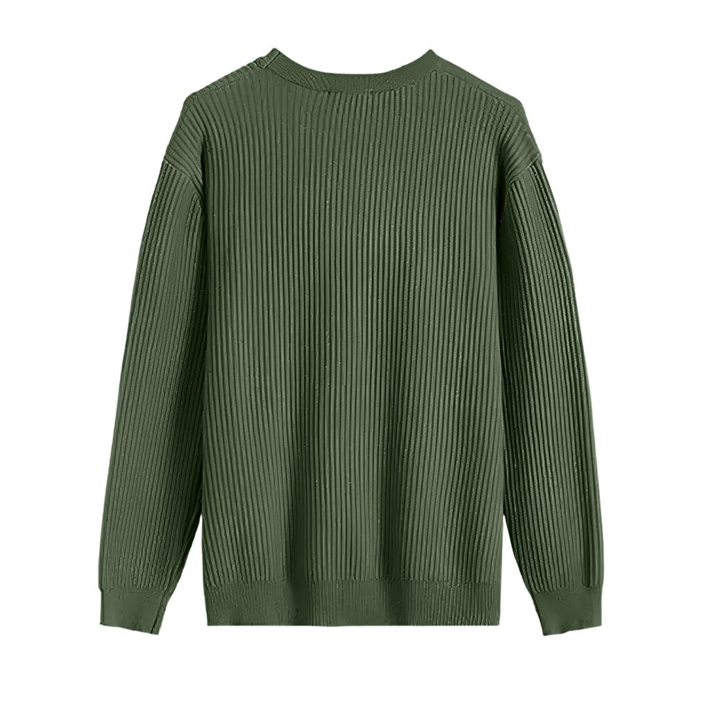 Men's Loose-fitting Casual Round Neck Long-sleeved Knit Top