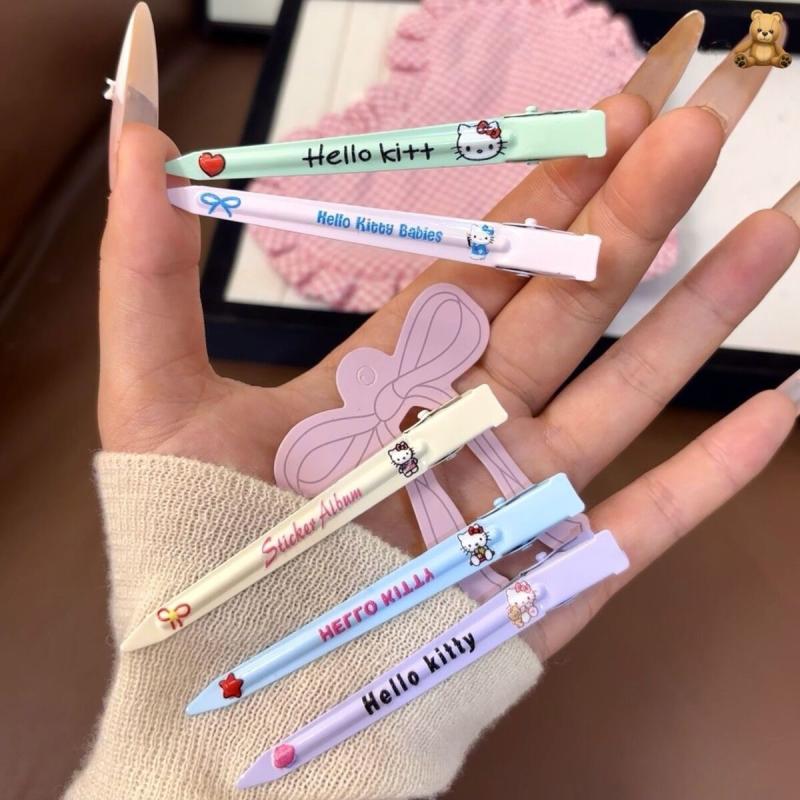 4/5 шт. Друкована шпилька для волосся «Кітті», позиціонуючий затискач, мультяшна шпилька-качка, трендова та універсальна декоративна шпилька для чубчика