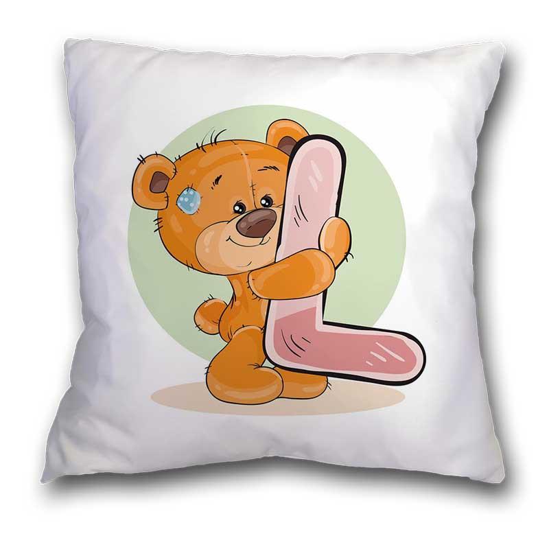 Polyester/Linen Lovely Bear Alphabet Print Cushions Case Cartoon Bears Letters Decor Pillows Case Sofa Livingroom Throw Pillows