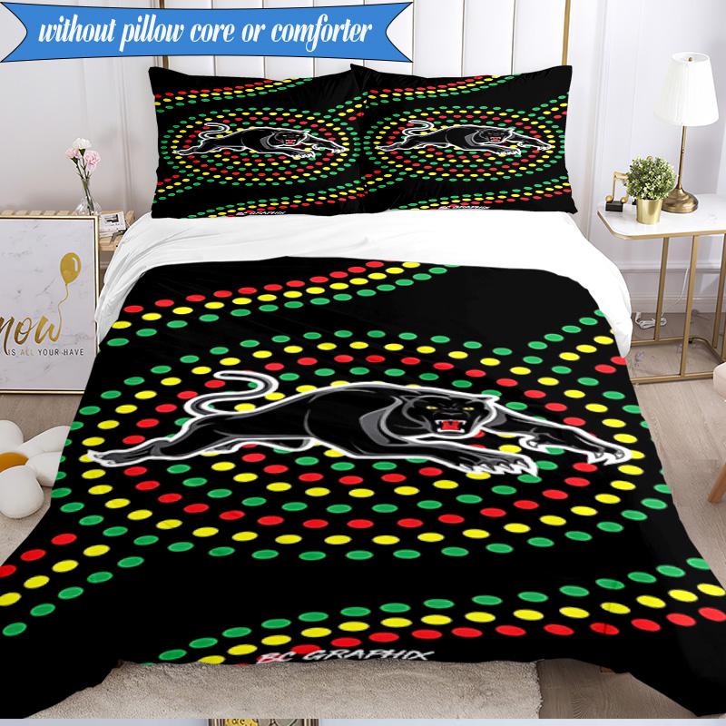 3PCS Panther Panthers Spirit Bedding Set 2D Printing (Includes 1 Duvet Cover + 2 Pillowcases Coreless), Bedroom decor,Fan Gift