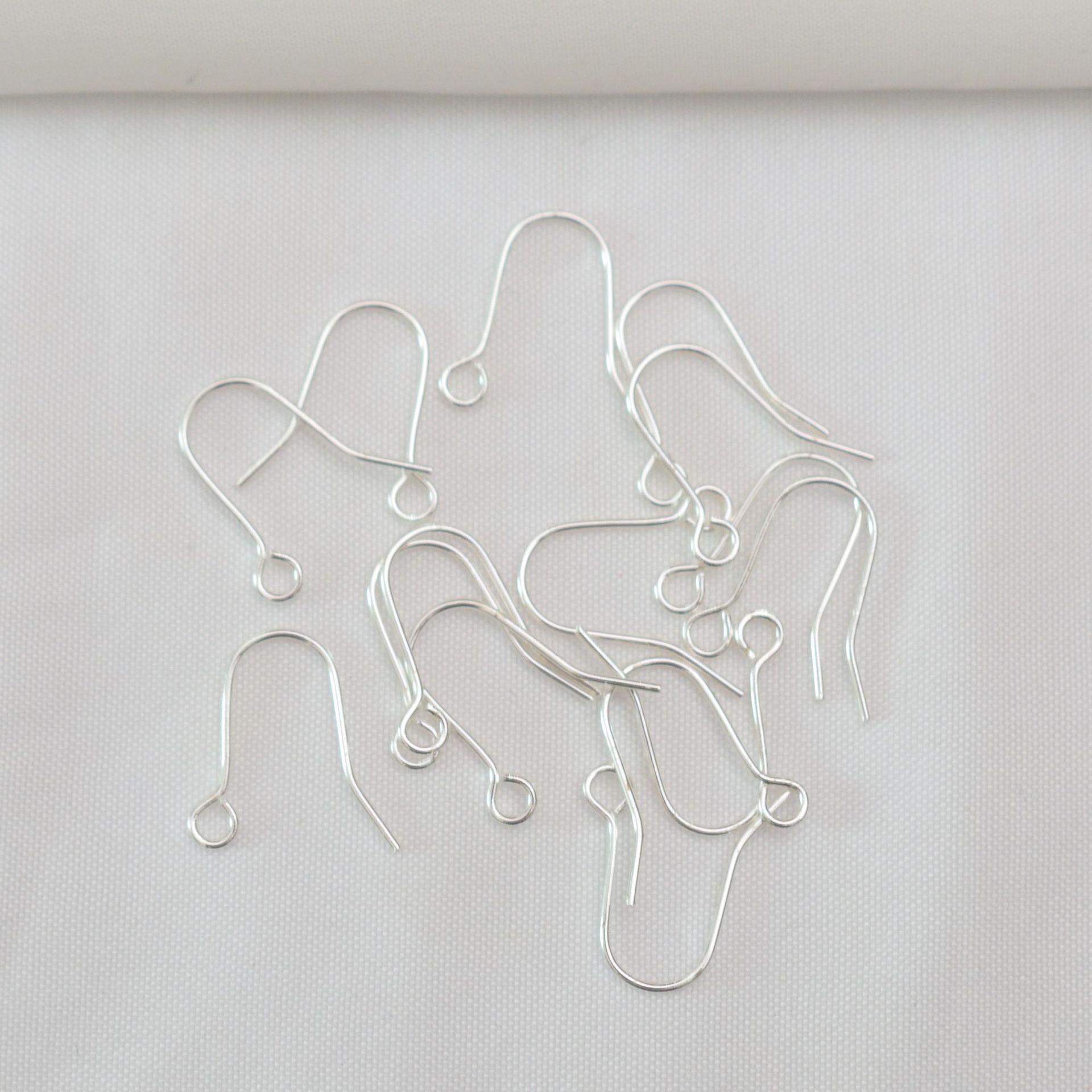 

100 шт., цветоустойчивая сумка 18 карат, золотые аксессуары для заушников своими руками, чистая медь, U-образные, сплющенные, с бусинами, крючки, аксессуары, заушники. V66 8#