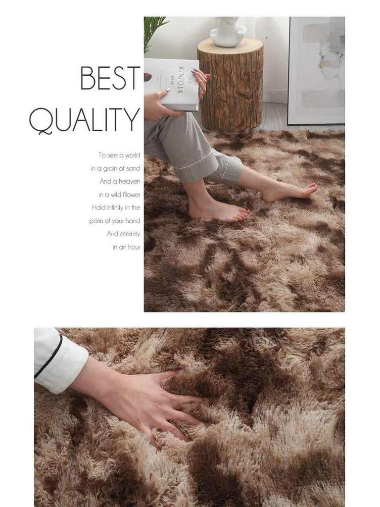 Plüschteppich mit Batikmuster aus Seide und Wolle für Wohnzimmer/Schlafzimmer