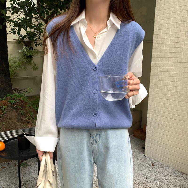 Damen Hong Kong Style Retro Kapuzenjacke – Lockere, modische Strickpullover Jacke