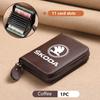 For Skoda Car Leather Wallet Motor ID Credit Card Ticket Storage Bag Octavia Superb RAPID FABIA KAMIQ KAROQ KODIAQ YETI kybf34