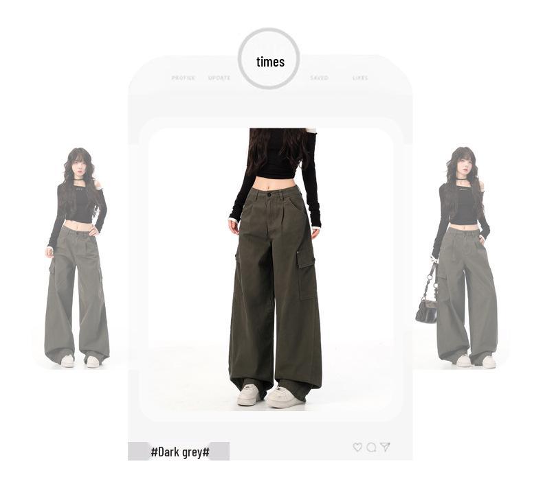 Women's Wide-Leg Jeans – New Autumn Design, Multi-Pocket, Loose Fit, Casual Workwear