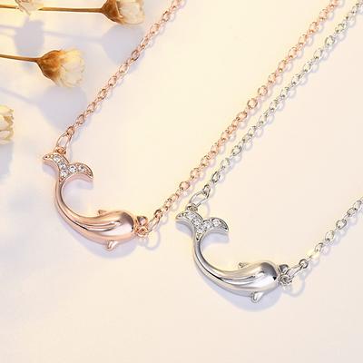 Dolphin Pendant Big Fish Begonia Necklace Women's Fashionable Clavicle Chain Necklace