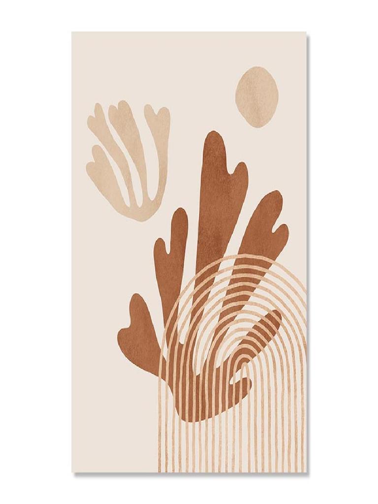 Boho Abstract Figures Coral Lines Canvas Painting  Beige Matisse Wall Art Prints for Nordic Living Room Home Decor