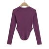Women's Pilates Crew Neck Long Sleeve Yoga Top - Curved Hem, Spring/Summer Style