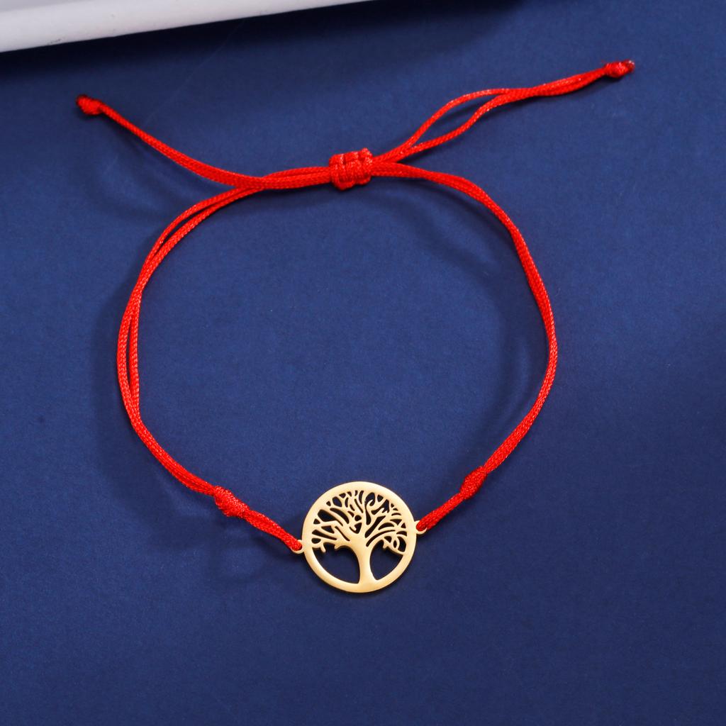 Teamer Tree of Life Pendant Bracelet for Women Vintage Red Cord Bracelets Stainless Steel Jewelry Pulseras 2026 Birthday Gift