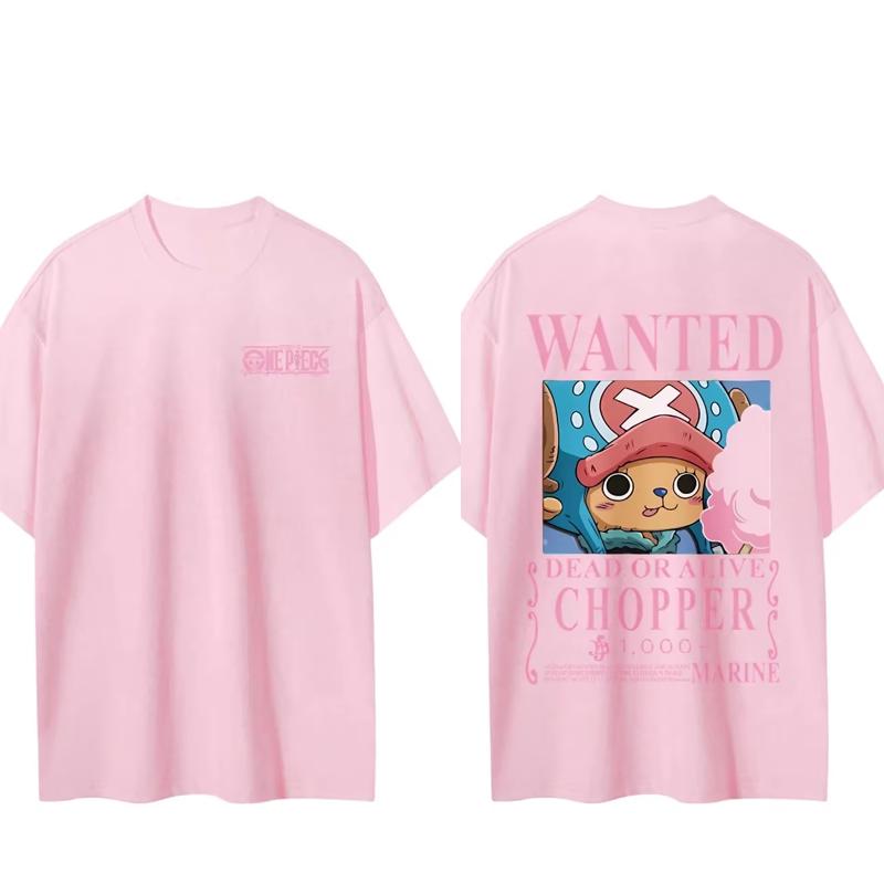 New One Piece Men's Women's T-shirt Tony Tony Chopper Japan Anime Punk Tee Summer Men's and Women's Short Sleeves