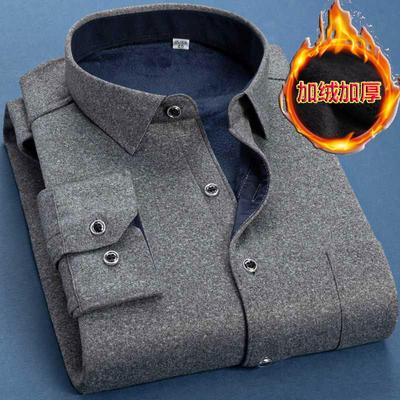M-6XL Herbst Winter Herren Fleece Warmes Hemd 2025 Herrenmode Uni Langarm Business Übergröße Hemd Karo Dick Warmes Hemd
