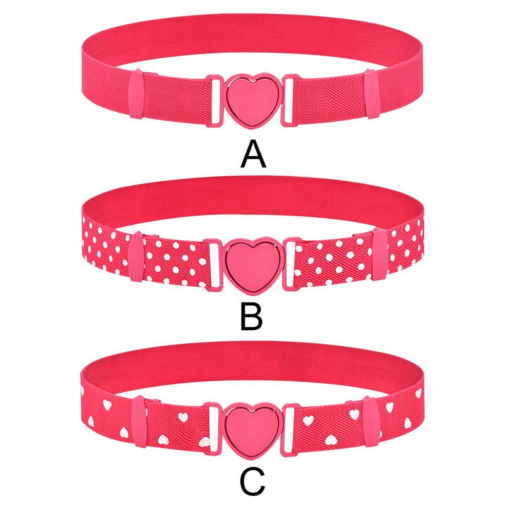 Fashion Elastic Kids Waistband Waist Belt Elastic Belts Heart Buckle Belt
