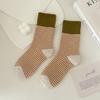 Striped Socks Children'S Medium Tube Socks Season Fleece Thickened Terry Long Tube Cotton College Style Socks