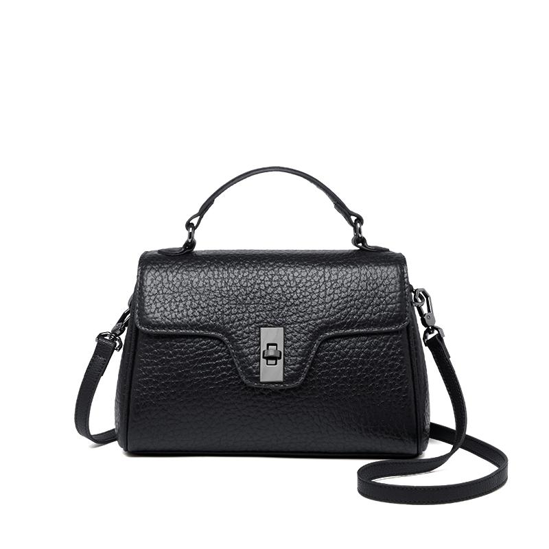Genuine Cow Leather Single Shoulder Bag for Women Black Business Bag High-End Bags Original New Arrival