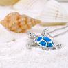 With Imitation Blue Opal Necklace, Bohemia Cute Sea Turtle Pendant Necklace for Women Mom, Wedding  Accessories Gifts