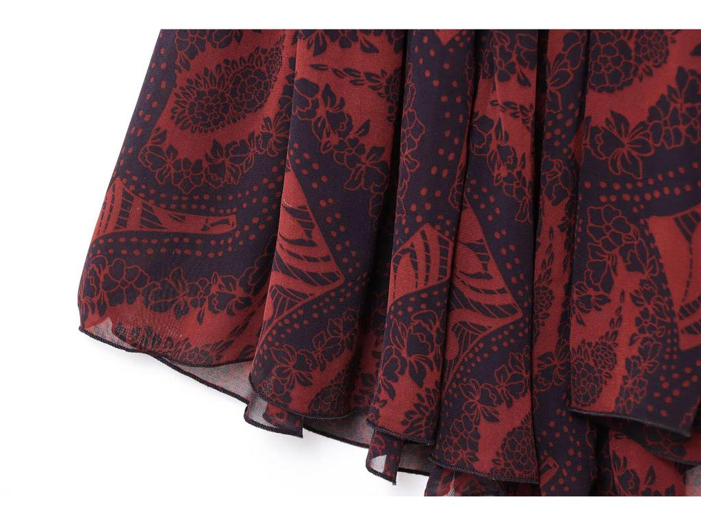 2025 Spring Women's Fashion: European & American Style Printed Top and Skirt