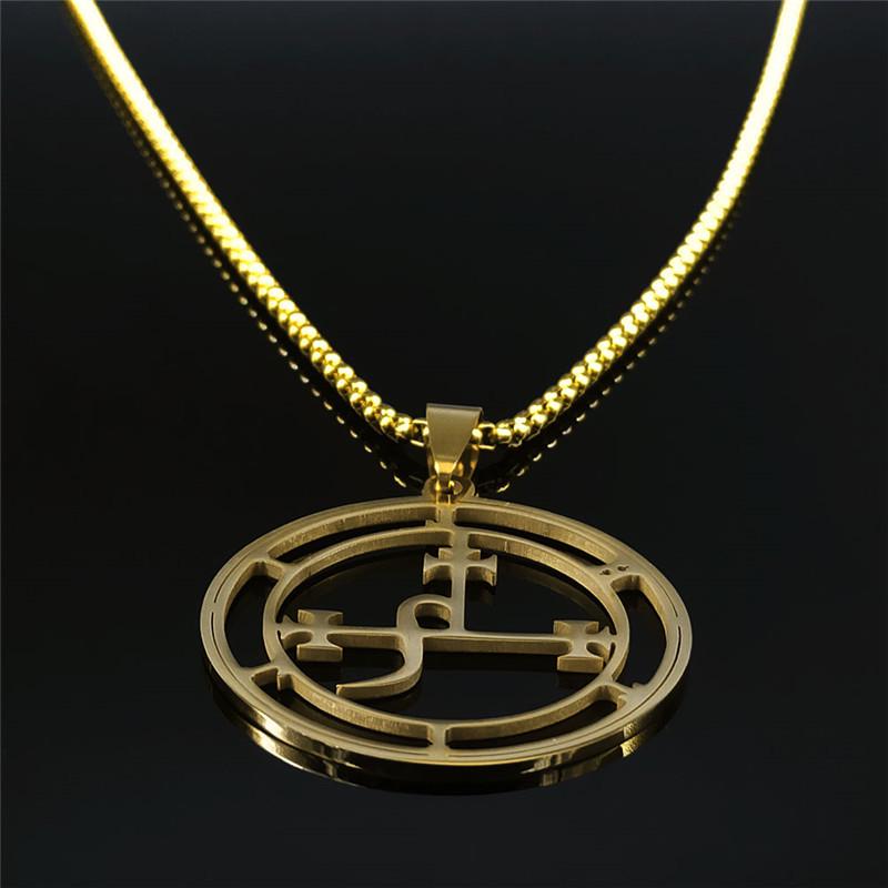 Colar Pingente Corrente Suéter Unissex Aço Inoxidável LILITH